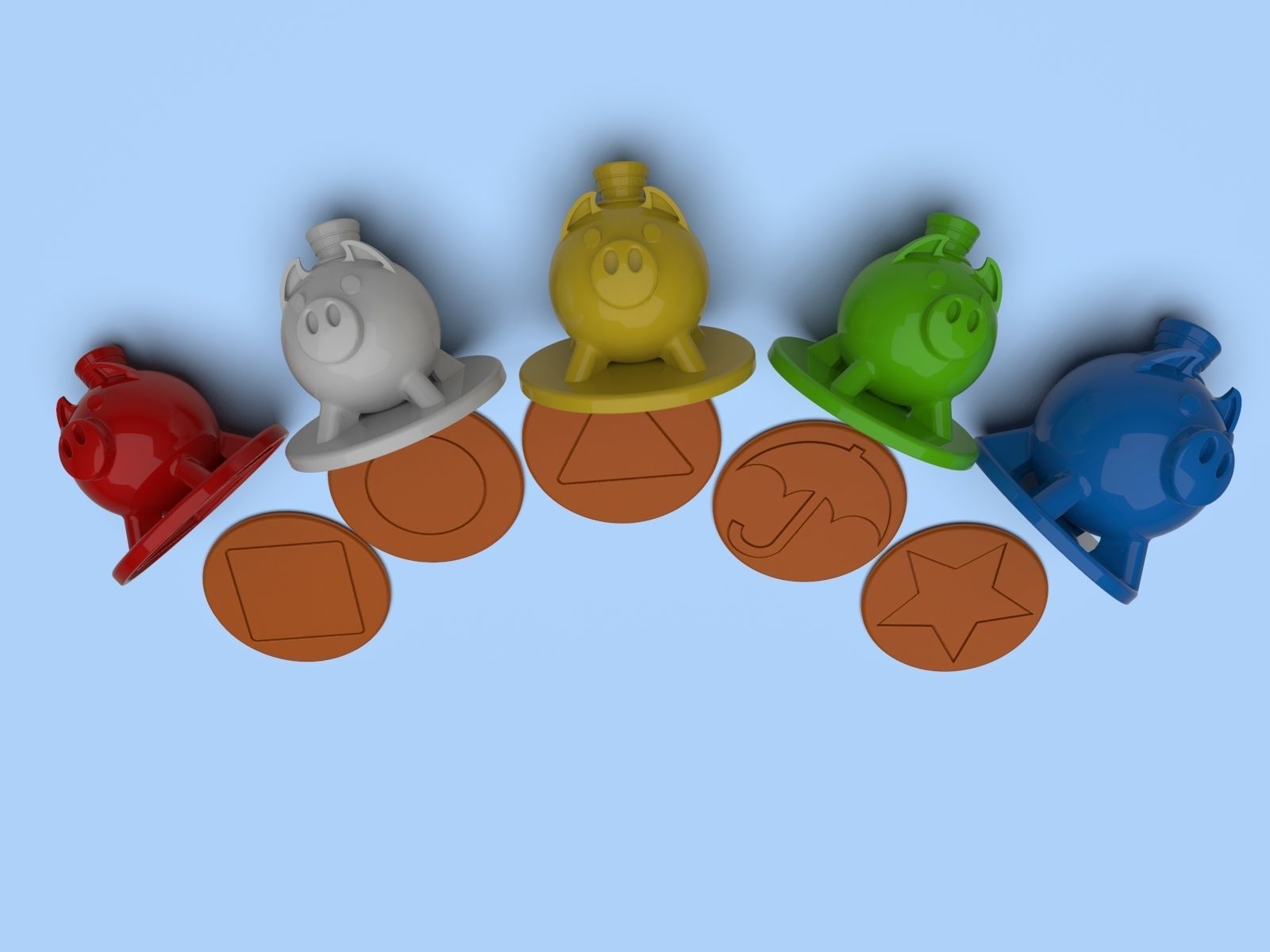 Cookie shape star umbrella square triangle circle squid game 3d  3D print model_6