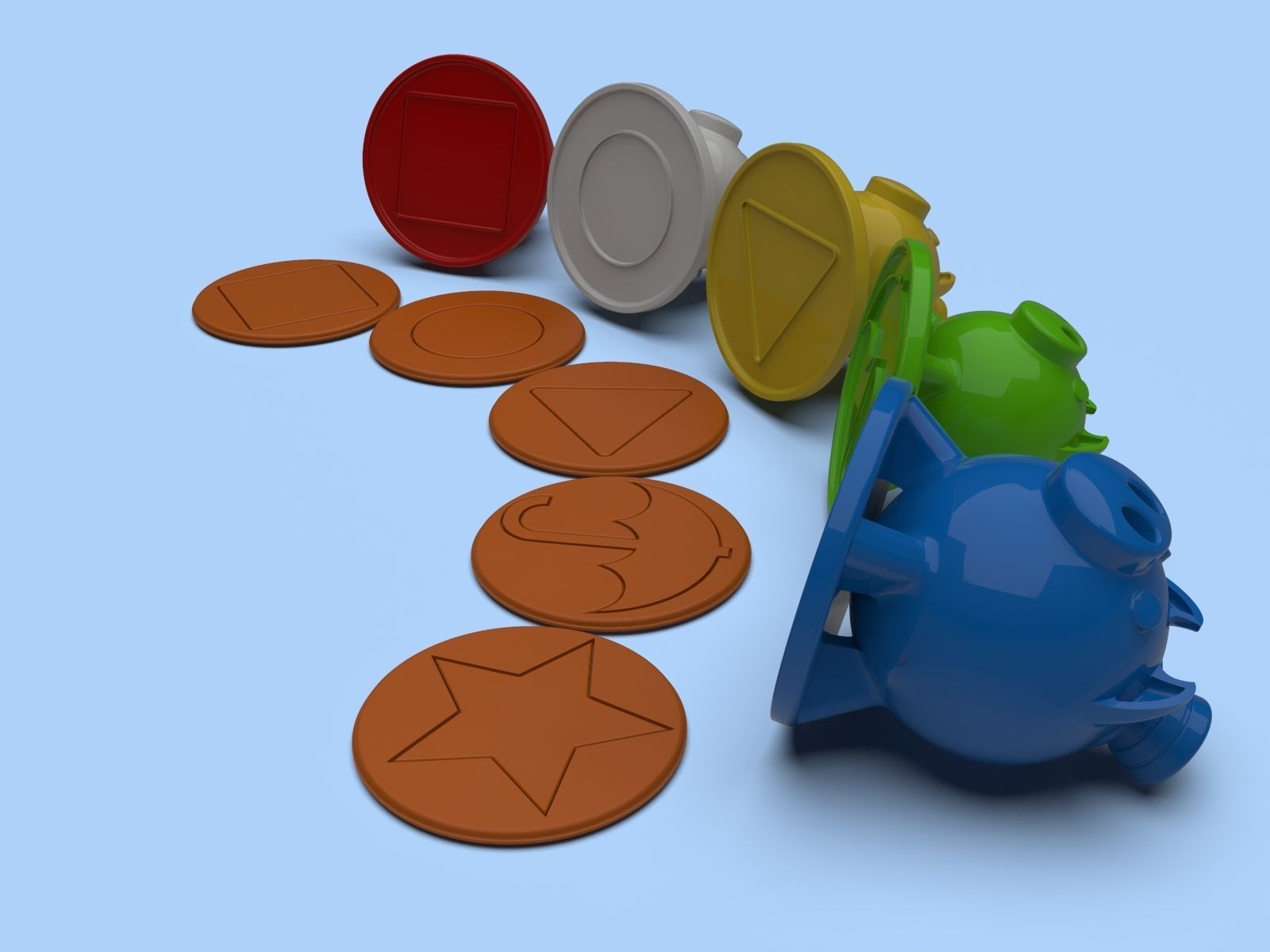 Cookie shape star umbrella square triangle circle squid game 3d  3D print model_5