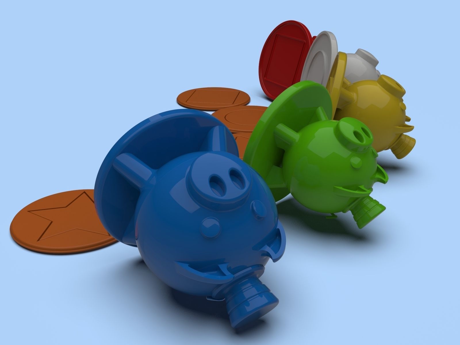 Cookie shape star umbrella square triangle circle squid game 3d  3D print model_9