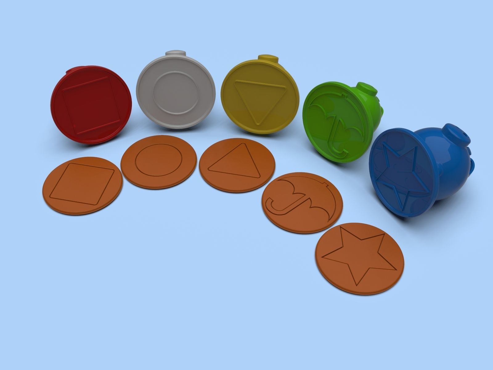 Cookie shape star umbrella square triangle circle squid game 3d  3D print model_4