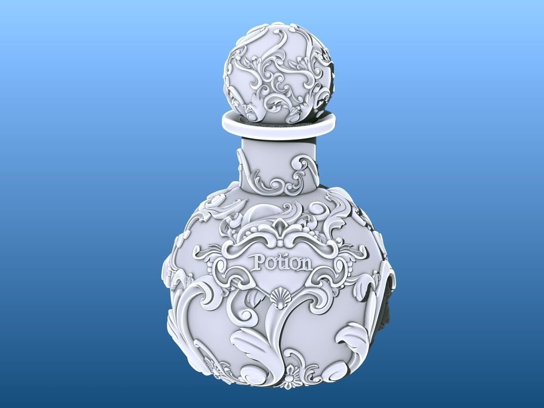 Simple Potion Bottle Art Nouveau High Fantasy Wedding RPG 3D print model_8