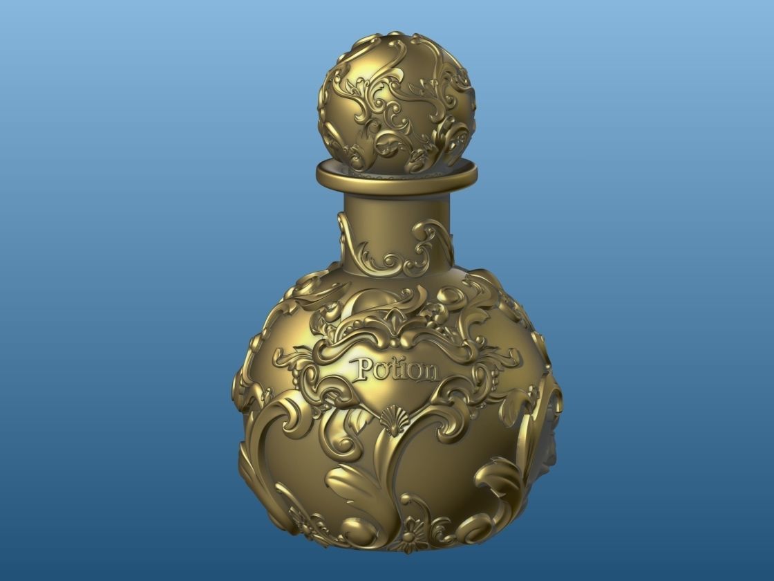 Simple Potion Bottle Art Nouveau High Fantasy Wedding RPG 3D print model_6