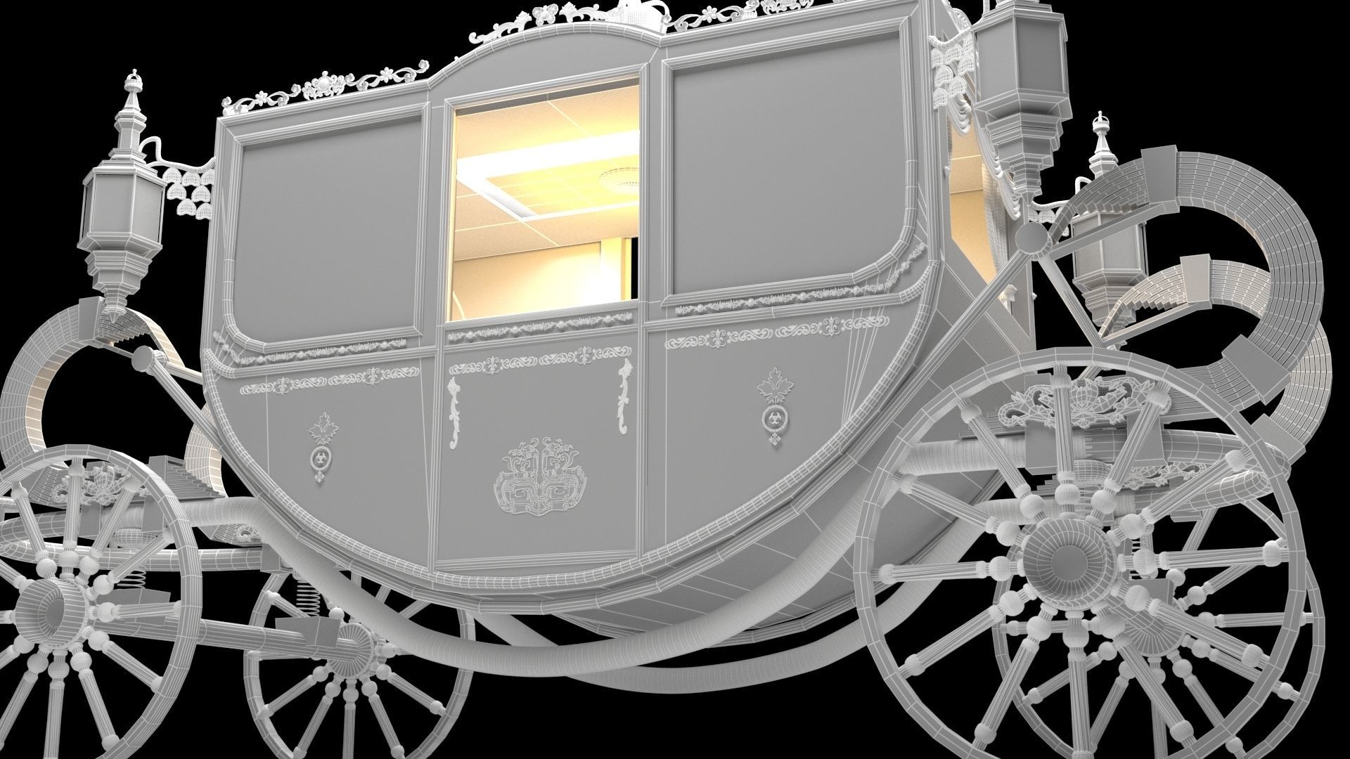 Chinese horse carriage 3D model_6