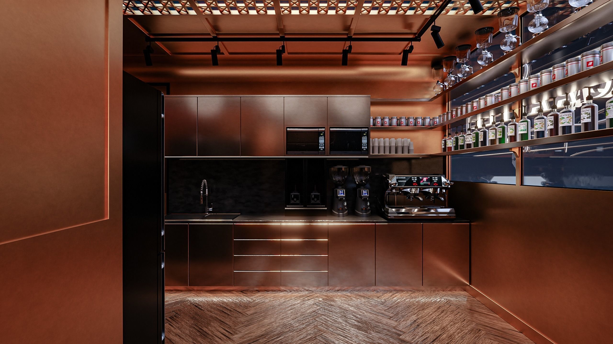 Coffeshop Booth Blender - Fbx - Obj Low-poly 3D model_4