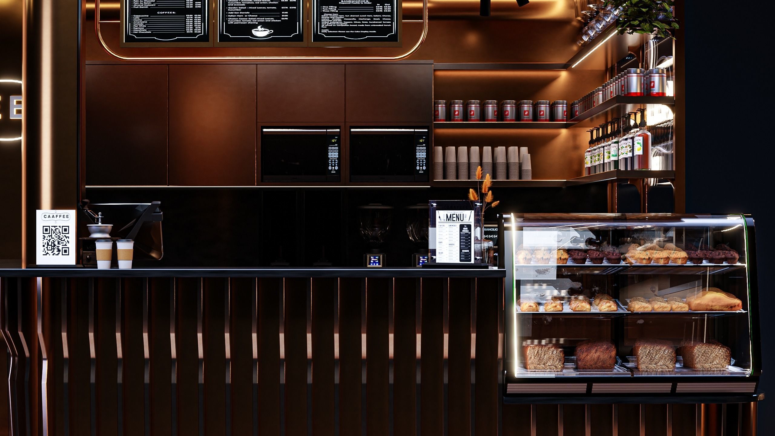 Coffeshop Booth Blender - Fbx - Obj Low-poly 3D model_1