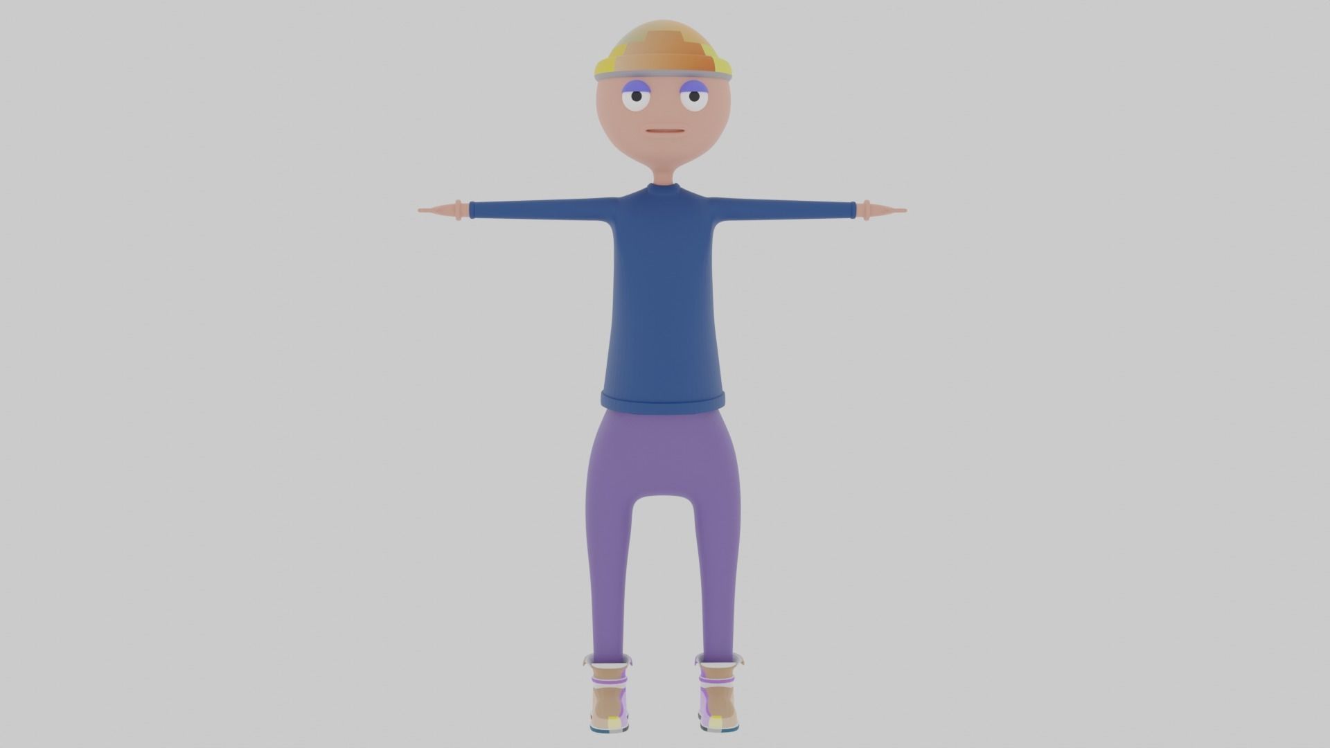 Cartoon Man Rigged 3D model Low-poly 3D model_3