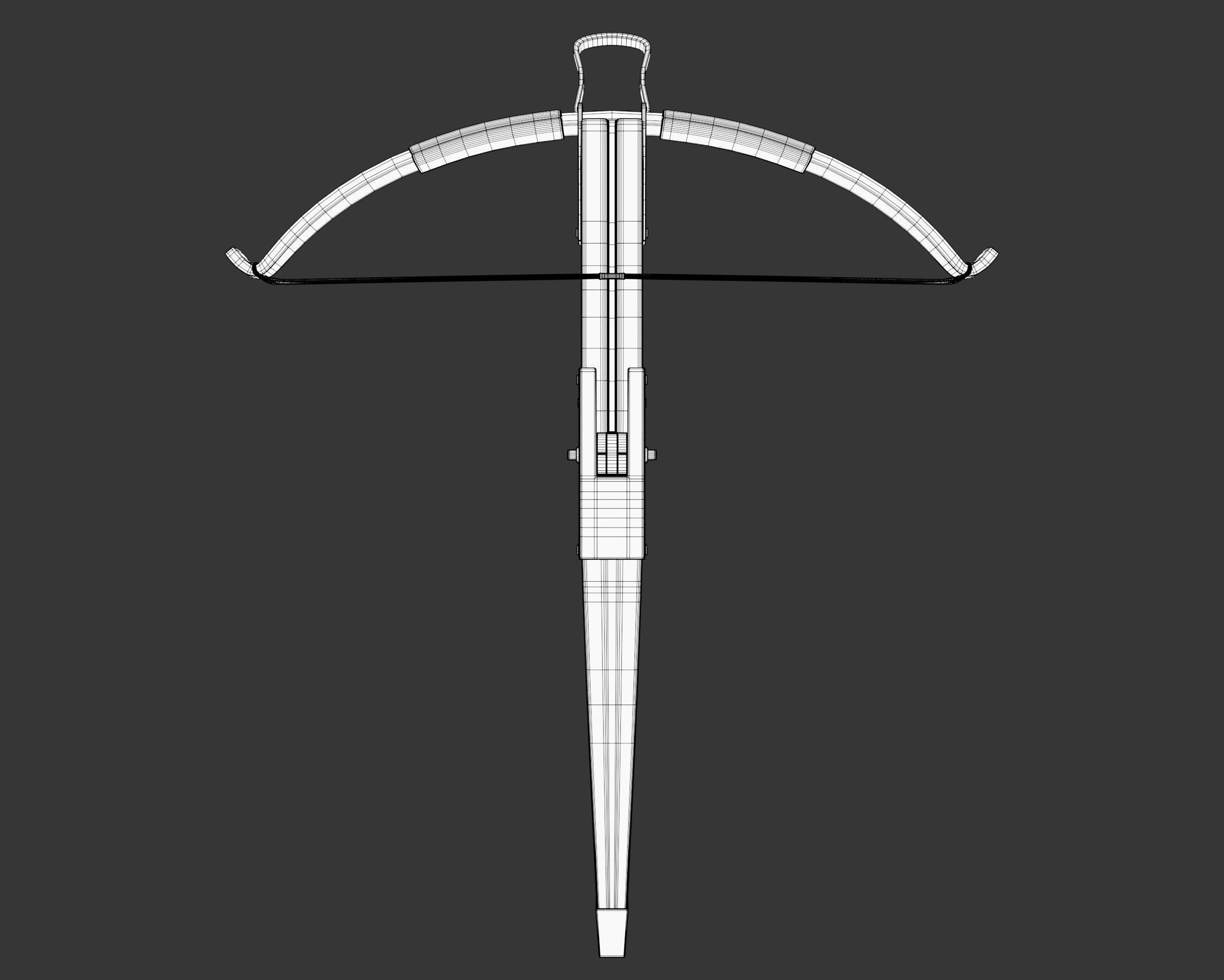 Medieval Knightly Weapon Crossbow Low-poly 3D model_5
