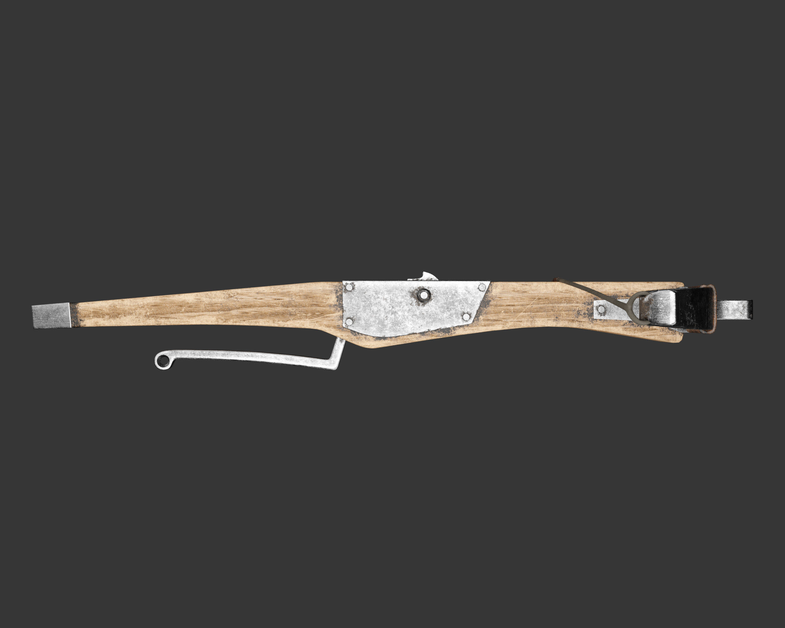 Medieval Knightly Weapon Crossbow Low-poly 3D model_6