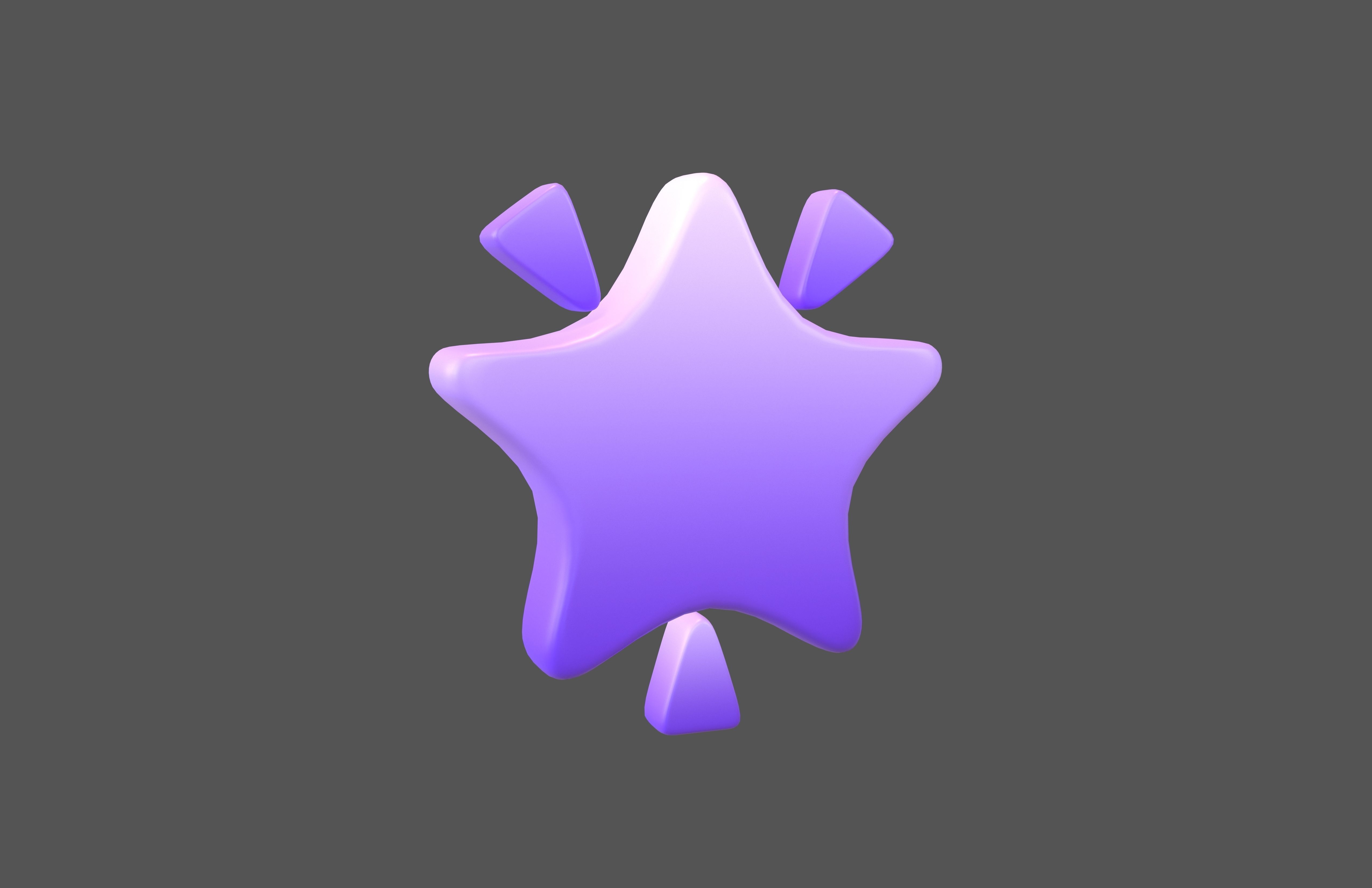 Glowing Star v2 004 Low-poly 3D model_1