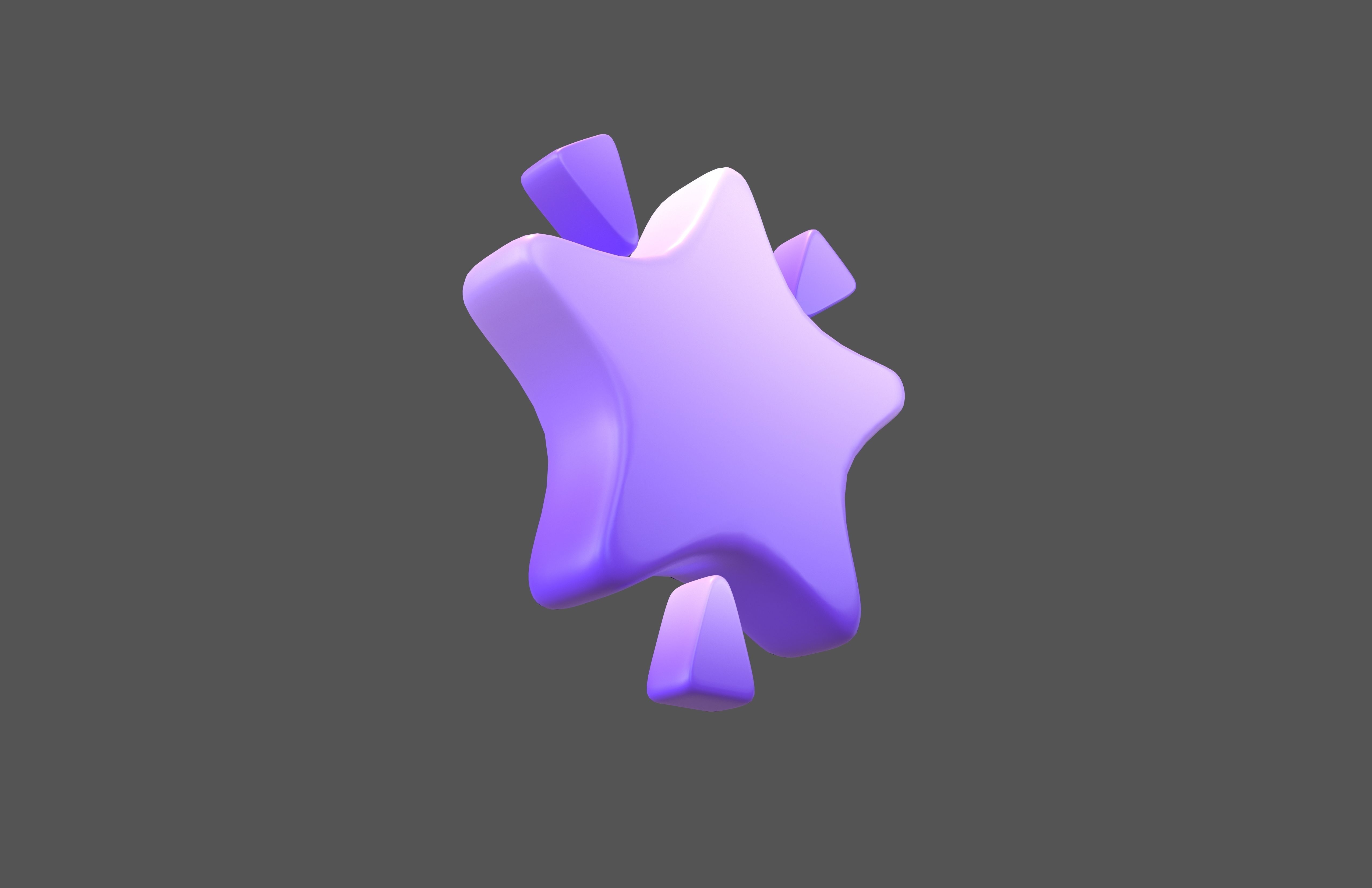 Glowing Star v2 004 Low-poly 3D model_3