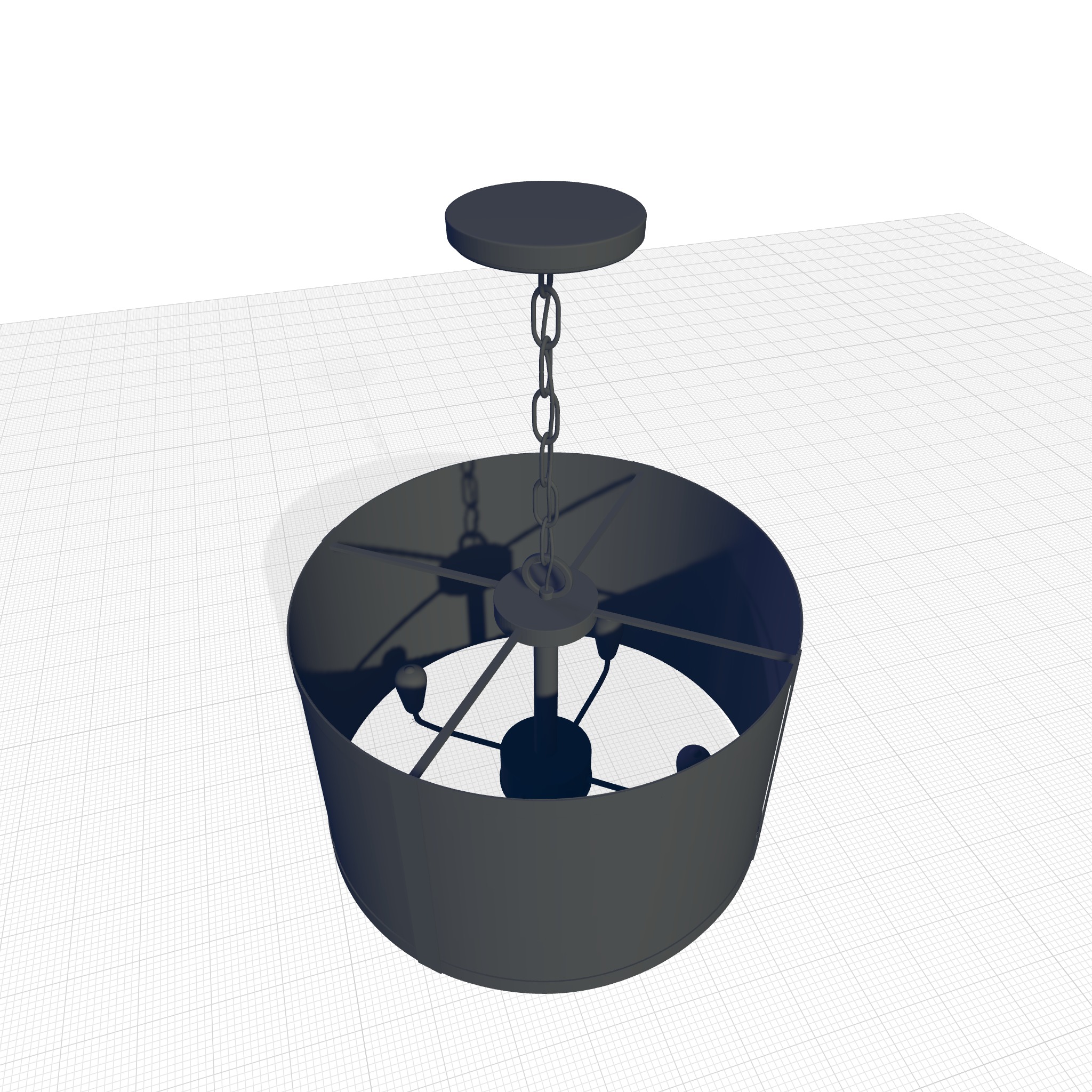 Cassie Statement Drum Pendant - 2 Colour 3D model_6