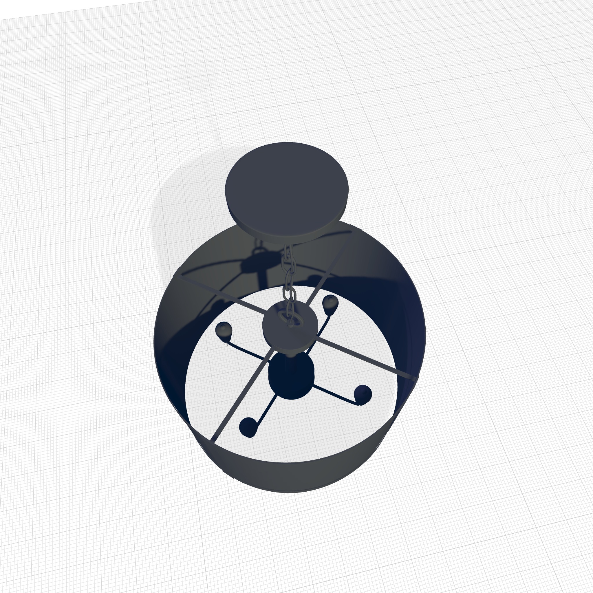 Cassie Statement Drum Pendant - 2 Colour 3D model_5