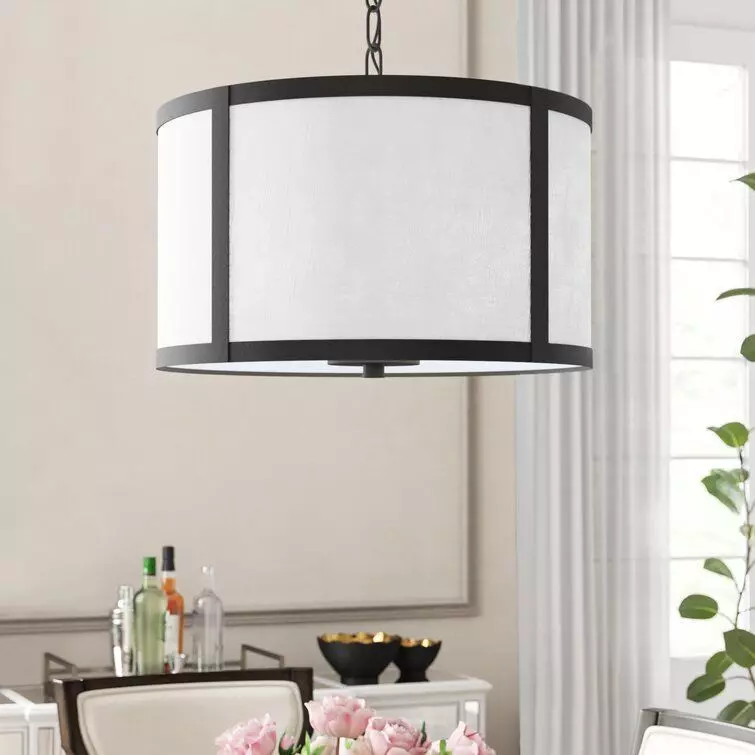 Cassie Statement Drum Pendant - 2 Colour 3D model_0