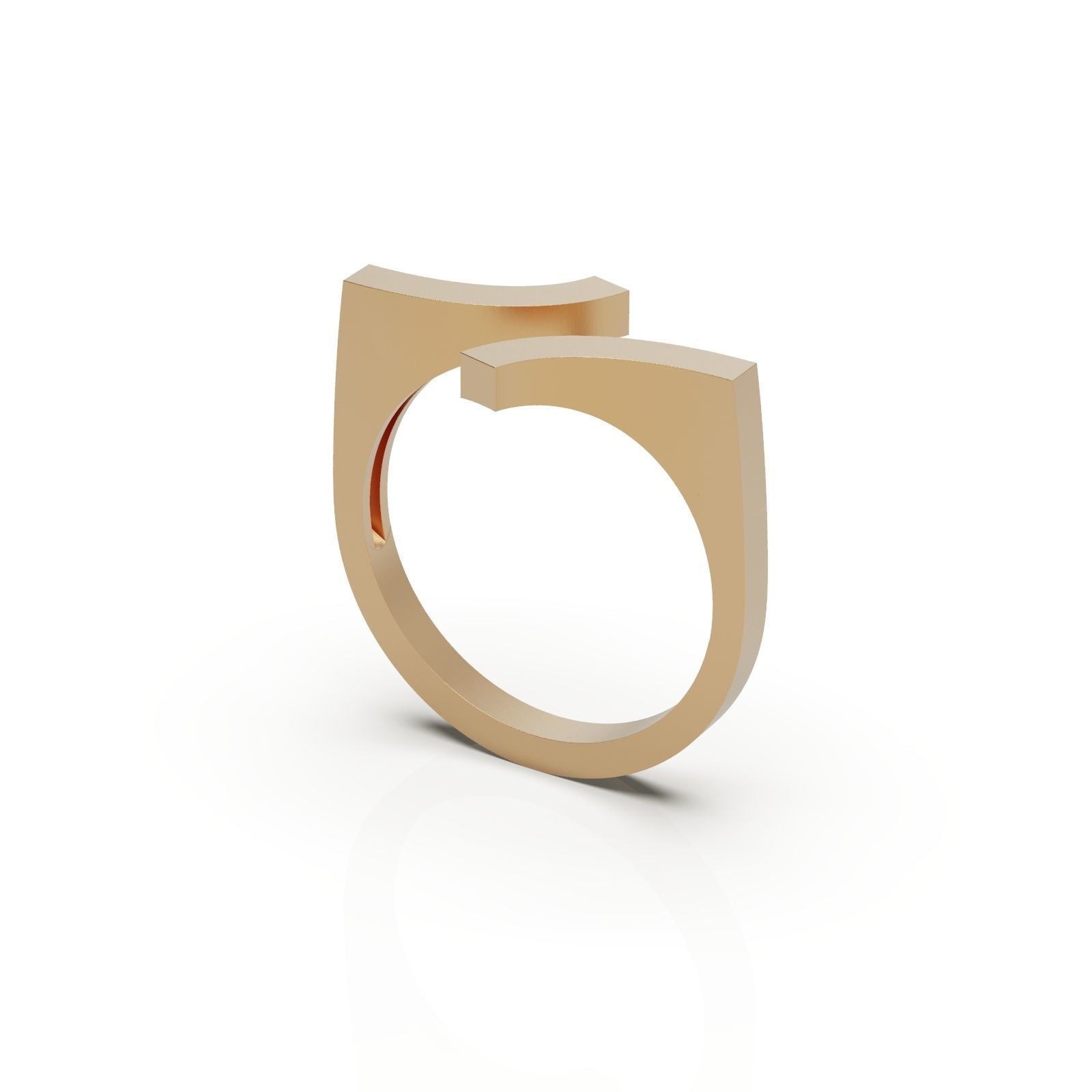 Gold ring inverse 3D print model_3