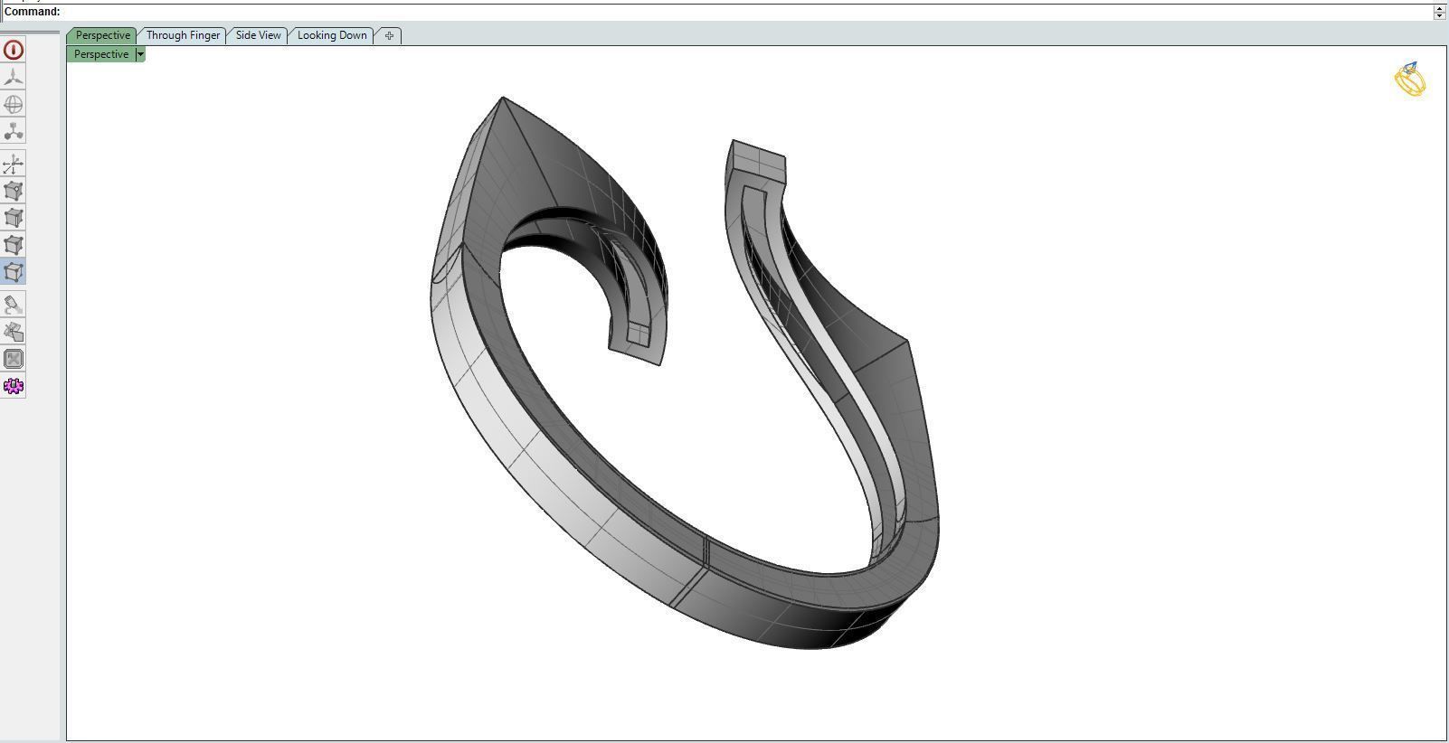 Gold ring inverse 3D print model_9