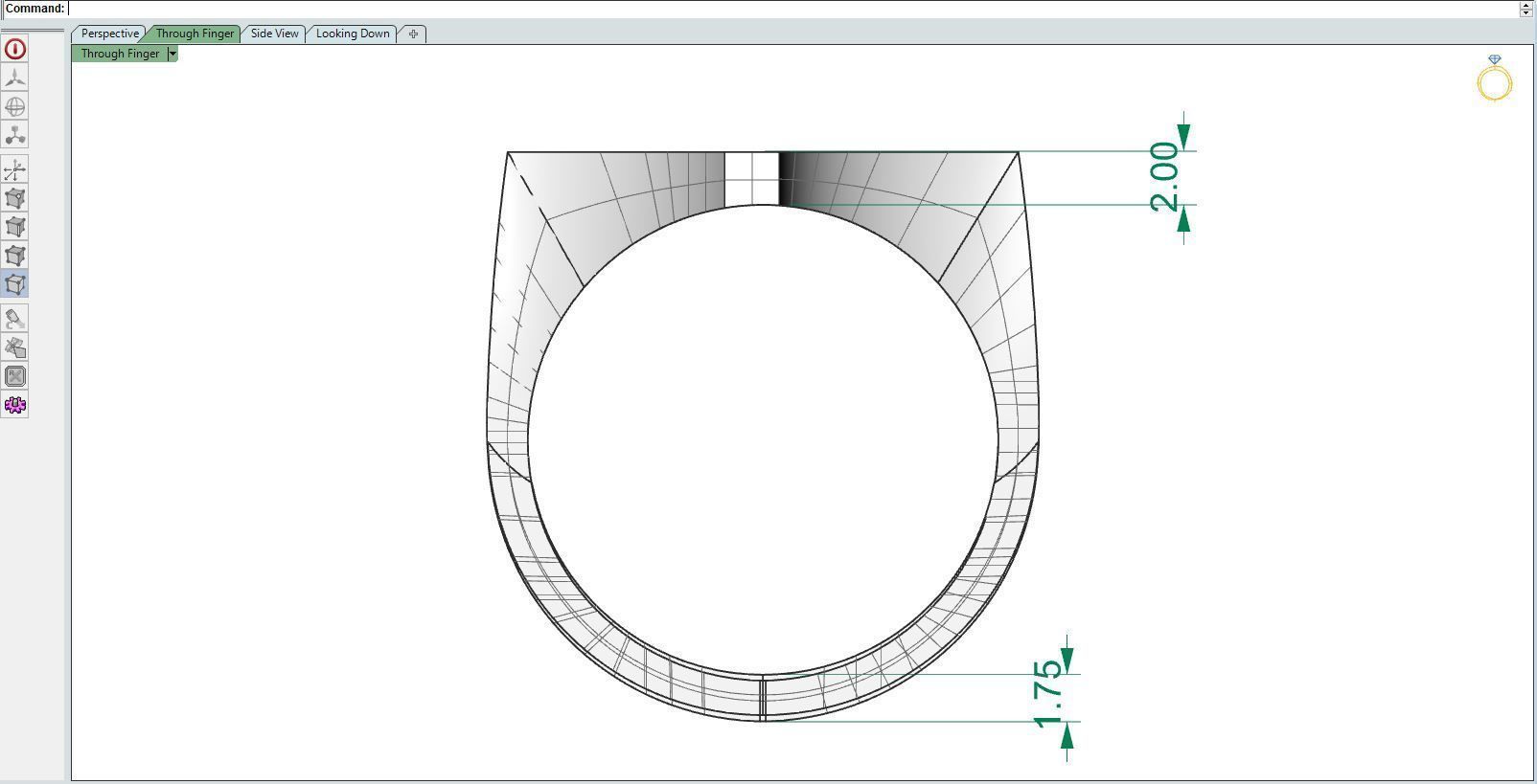 Gold ring inverse 3D print model_7