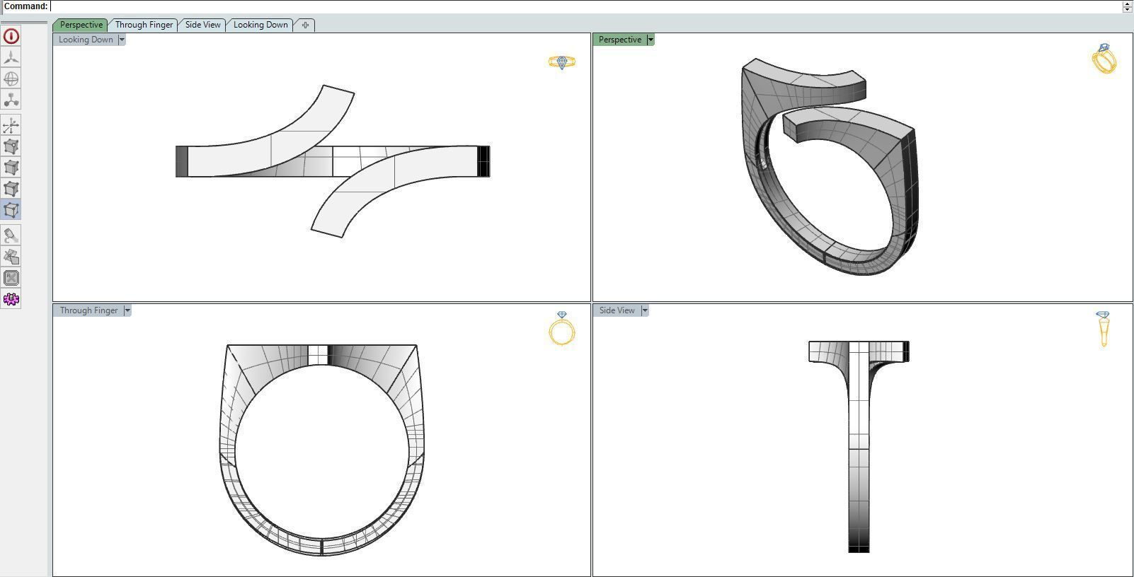 Gold ring inverse 3D print model_5