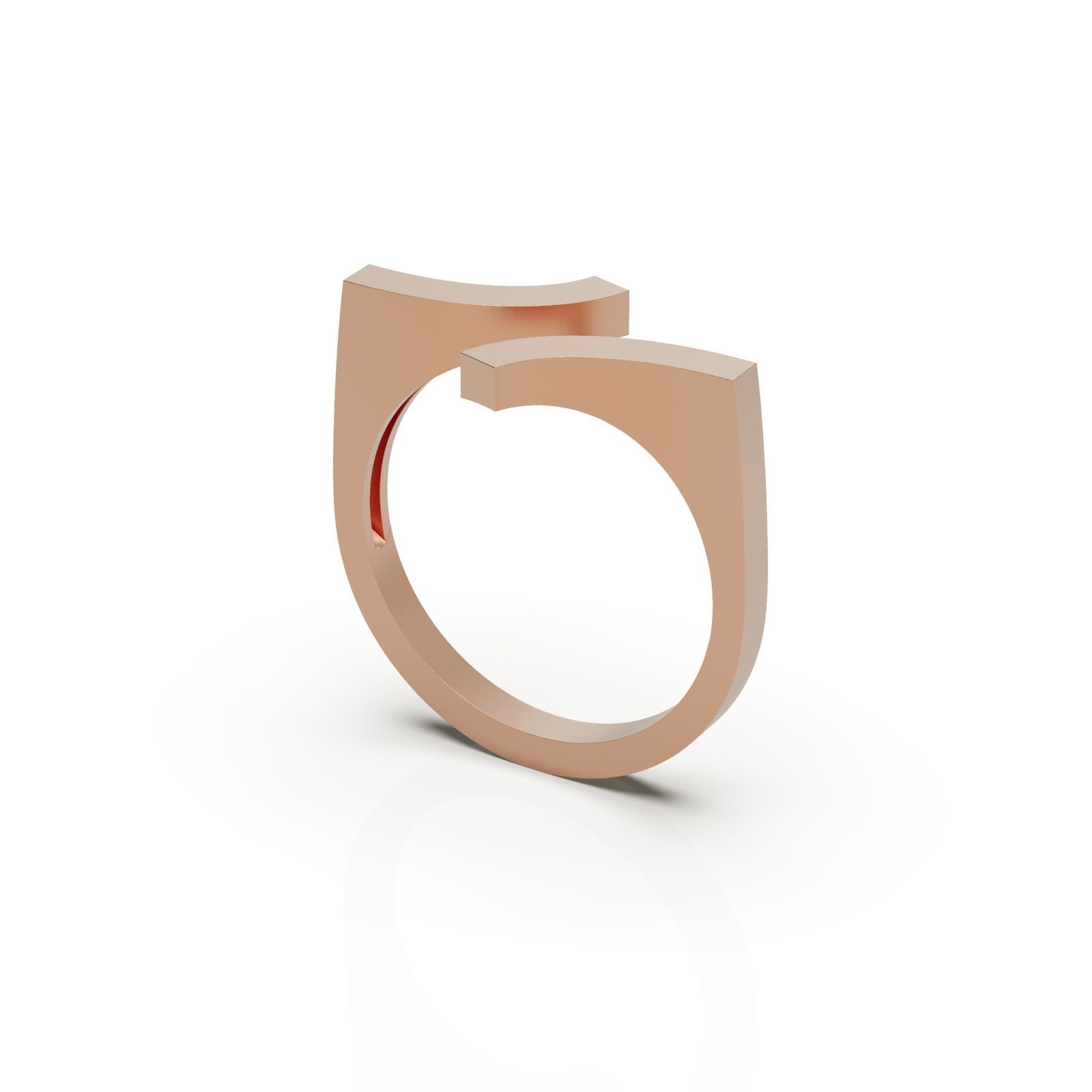 Gold ring inverse 3D print model_2