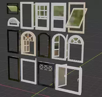 14 windows designs available  3D model