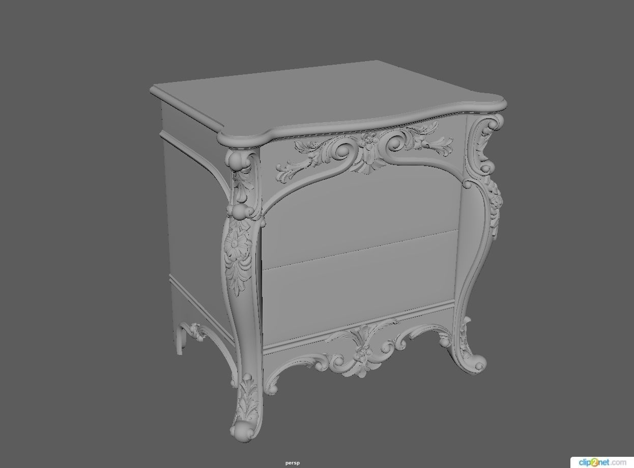 bedside table 3D model_1