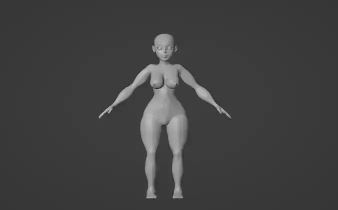 Chubby stylized girl base mesh