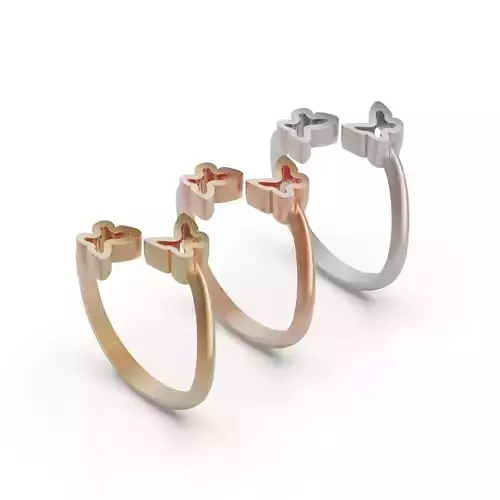 Gold ring N-butterfly