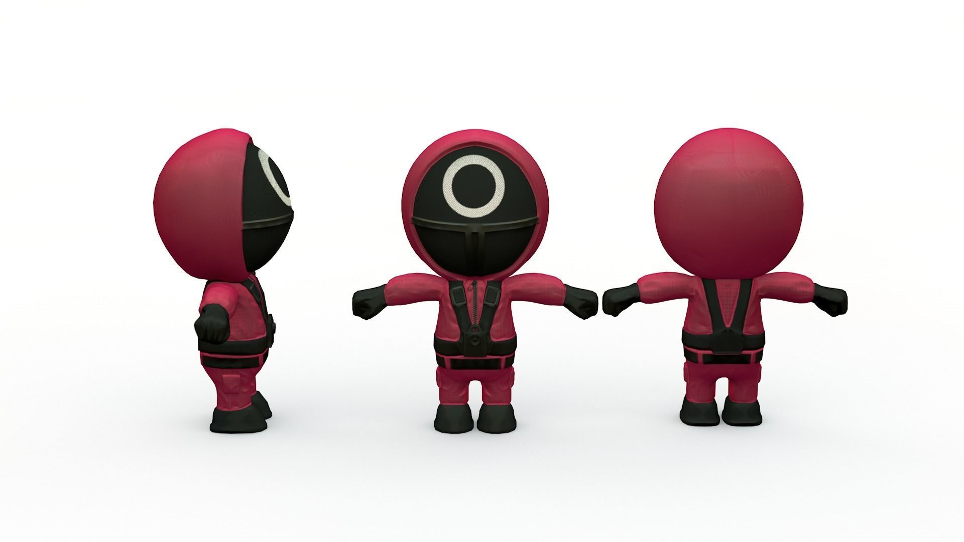 Squid Game soldier Low-poly 3D model_1