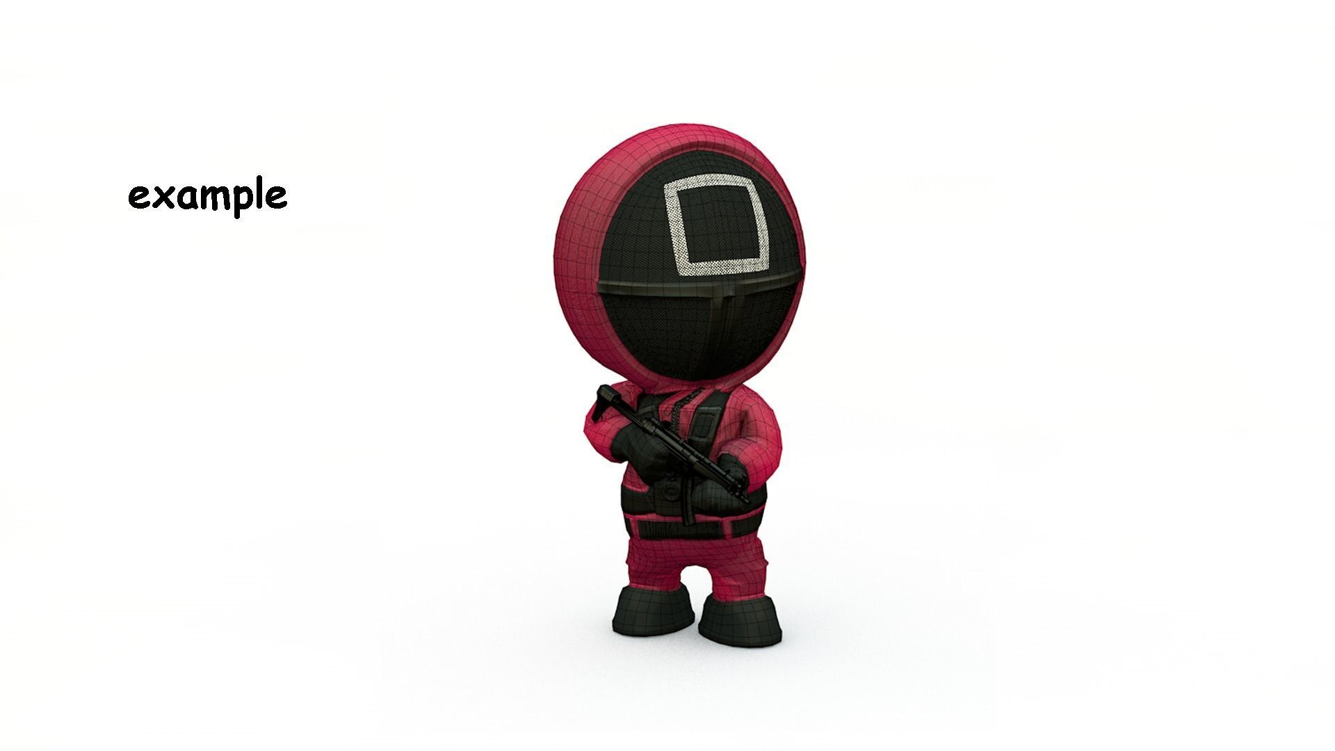 Squid Game soldier Low-poly 3D model_3