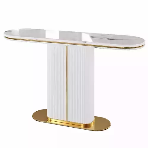 Narrow Console Table with Marble Top