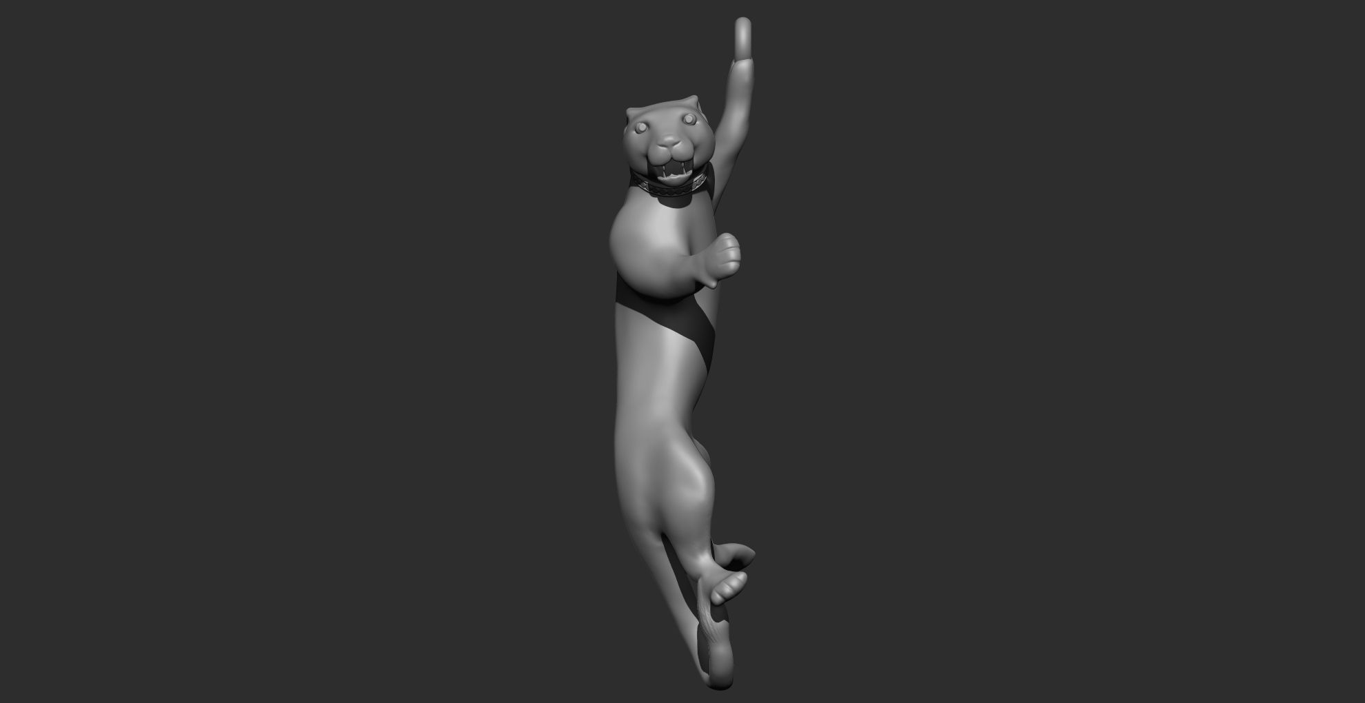 Panther lion hanging on rope 3D print model_1