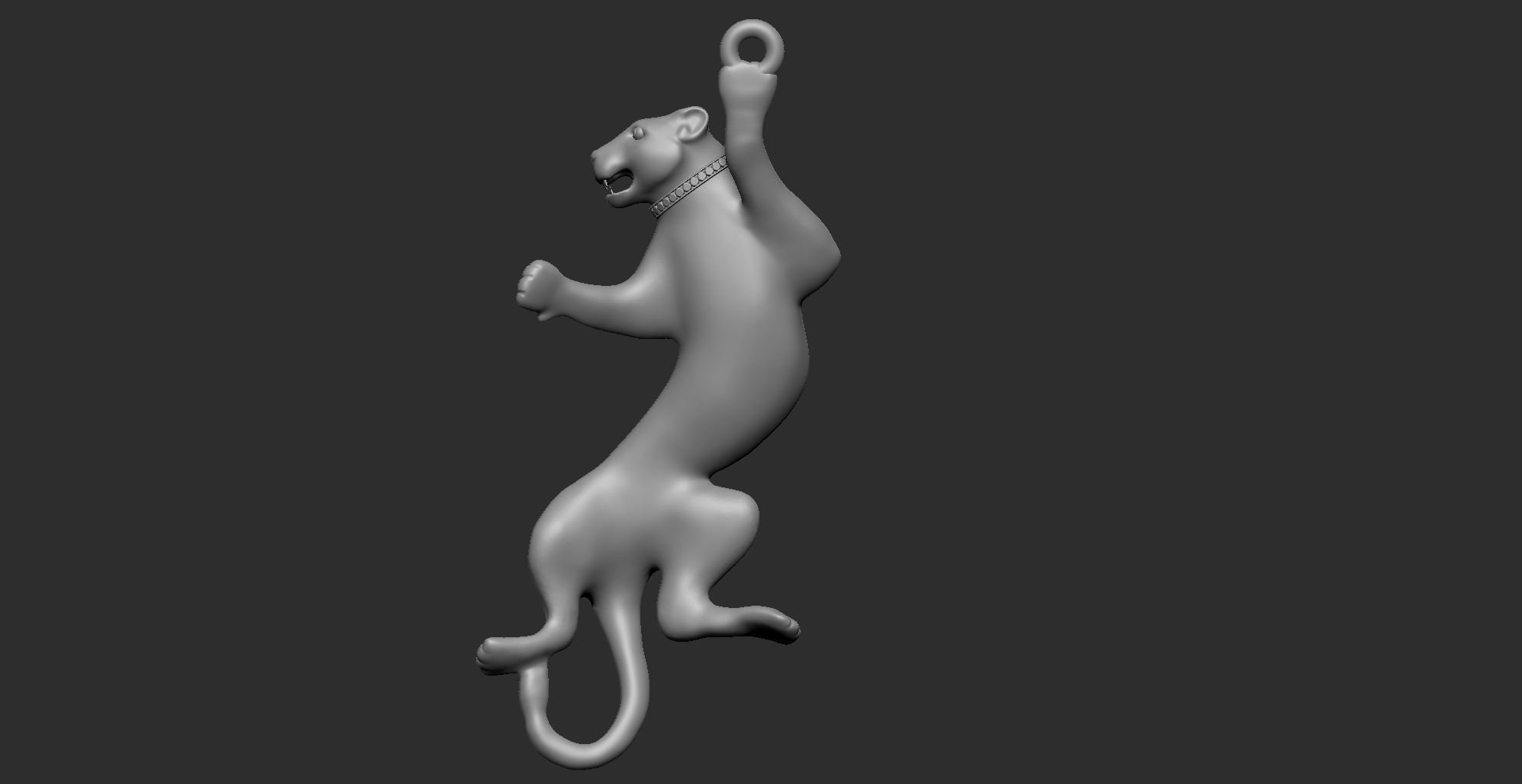 Panther lion hanging on rope 3D print model_2