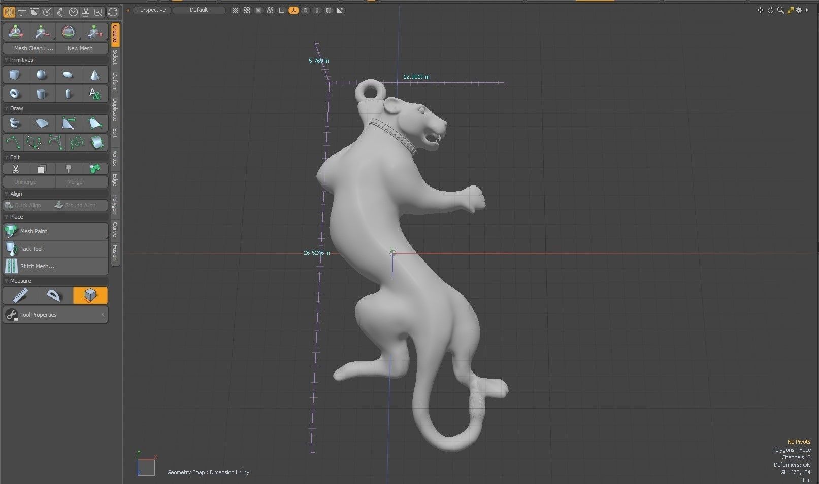 Panther lion hanging on rope 3D print model_6