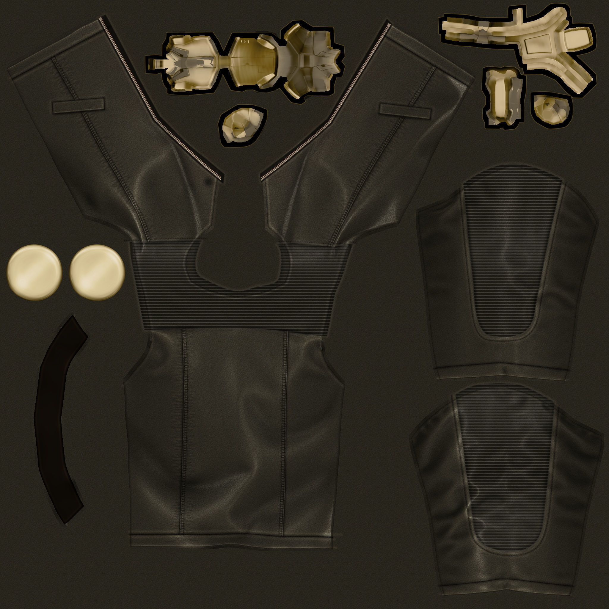 Leather Jacket Low-poly 3D model_6