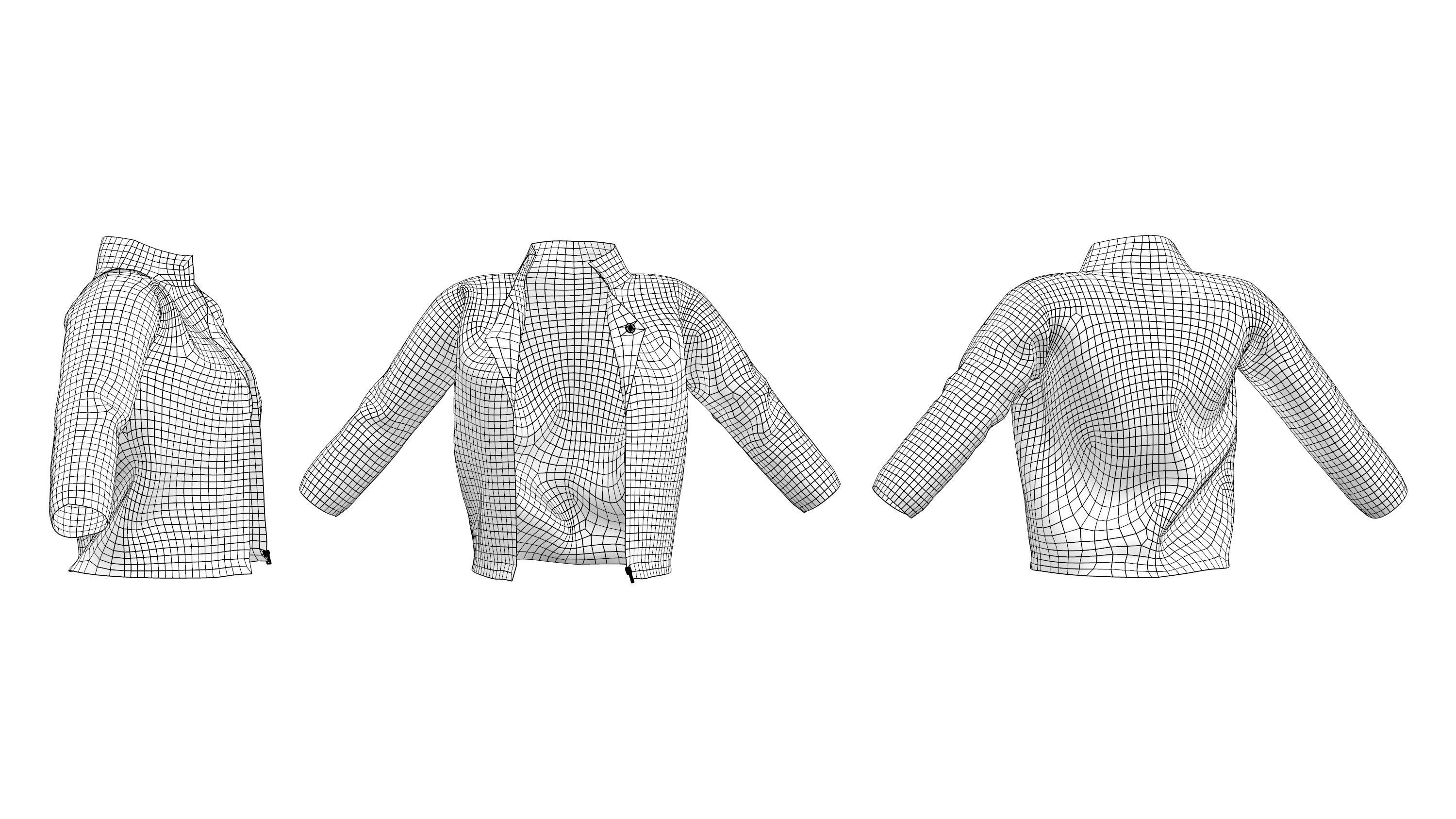 Leather Jacket Low-poly 3D model_4