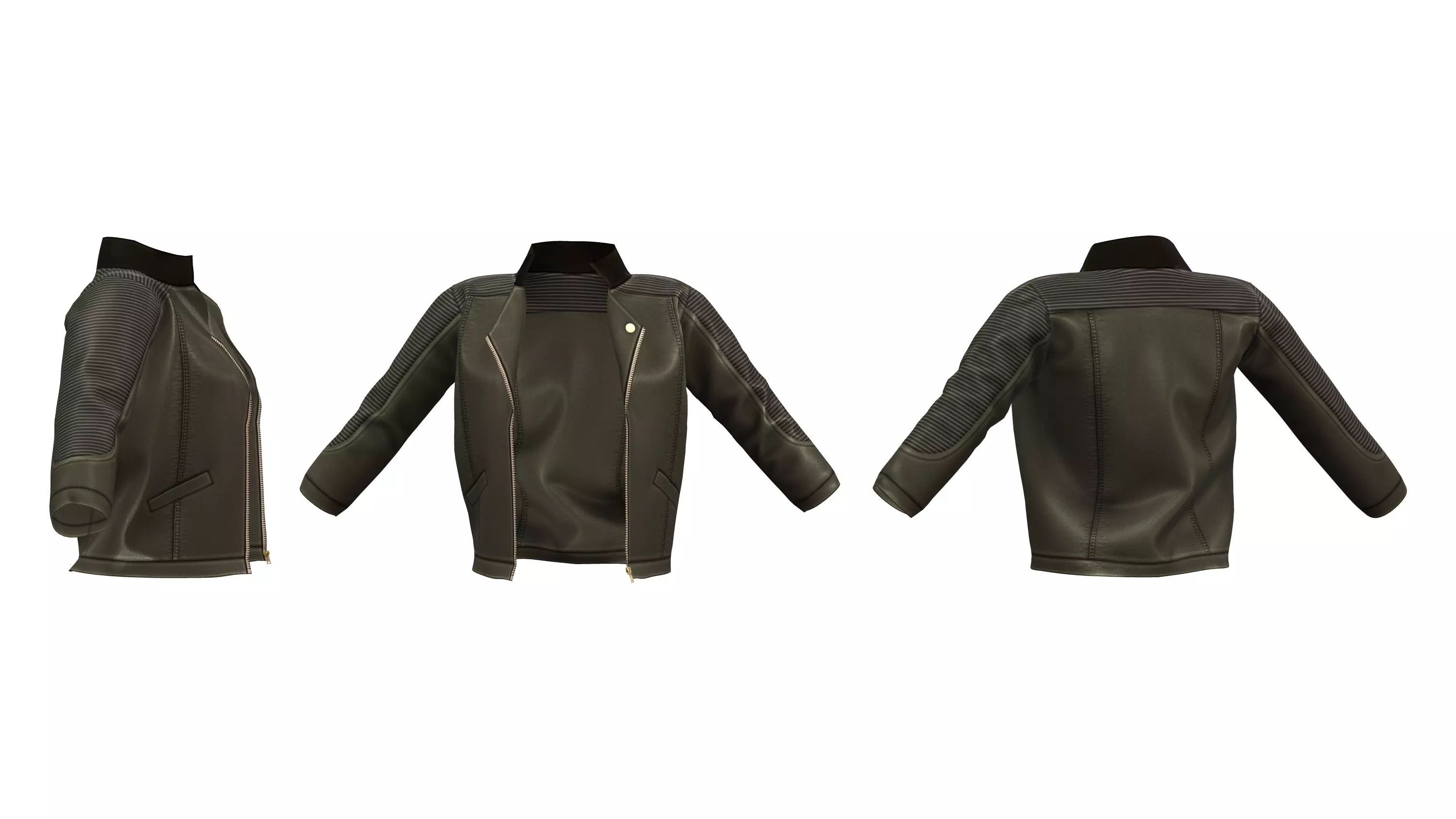 Leather Jacket Low-poly 3D model_0