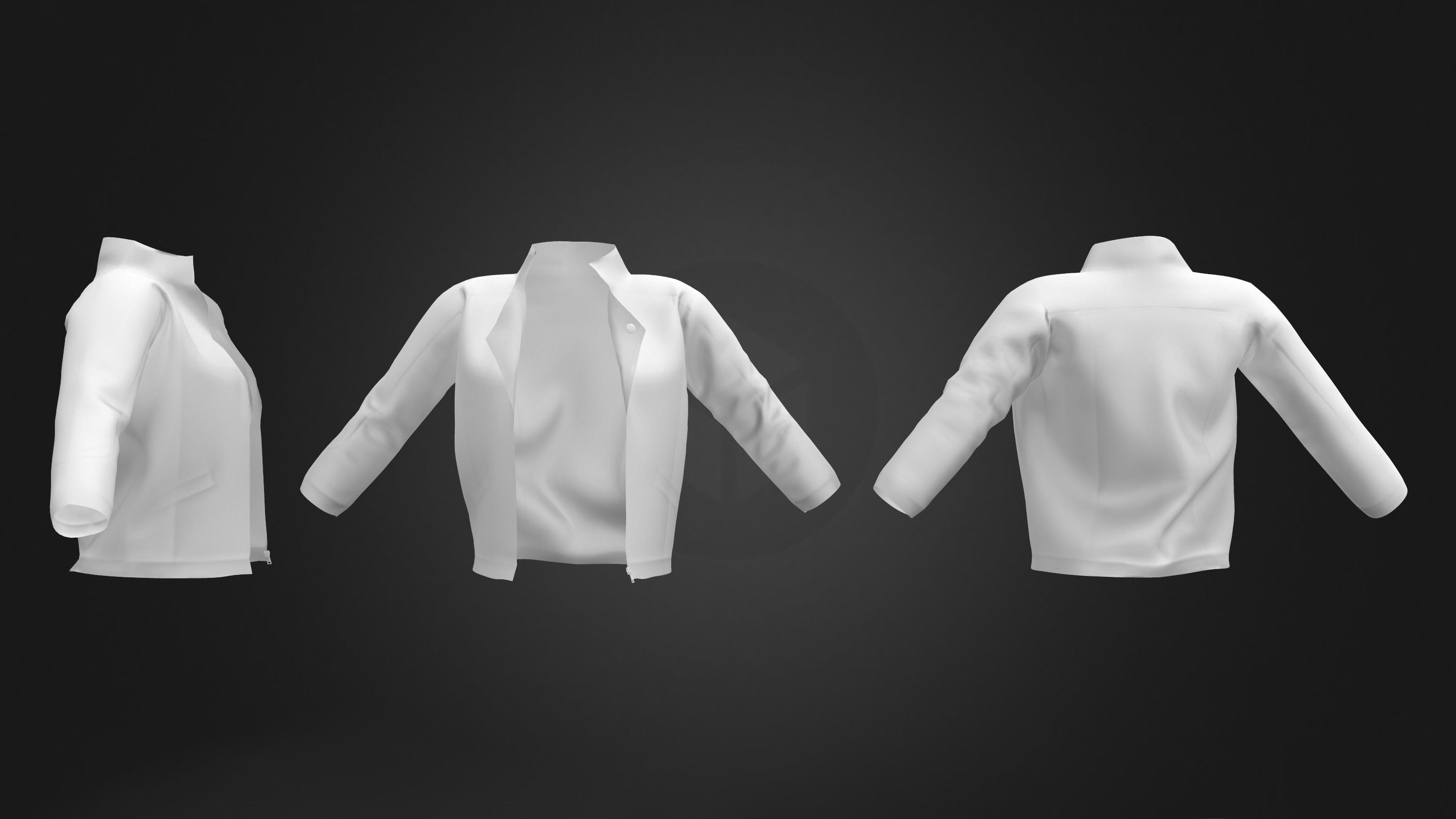 Leather Jacket Low-poly 3D model_5