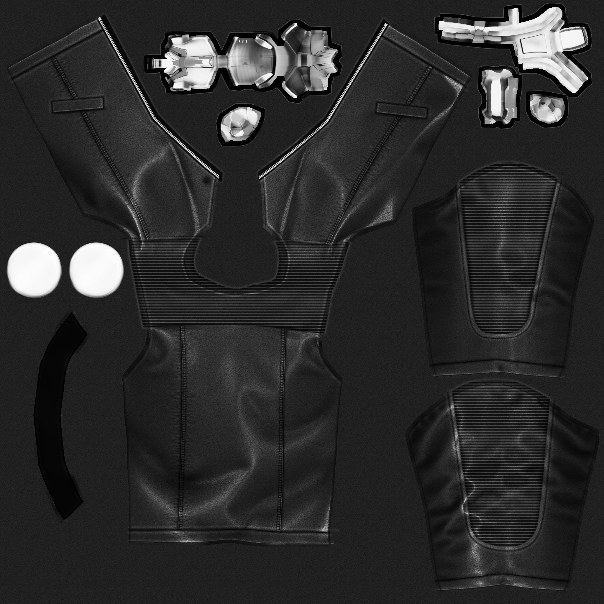 Leather Jacket Low-poly 3D model_8