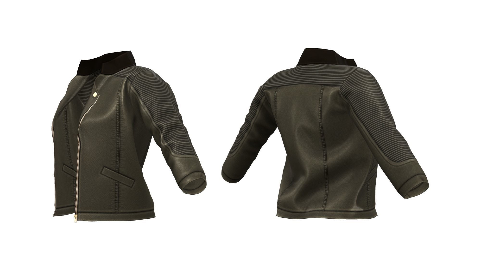 Leather Jacket Low-poly 3D model_3