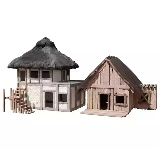 medieval house- pack of 2 3D model