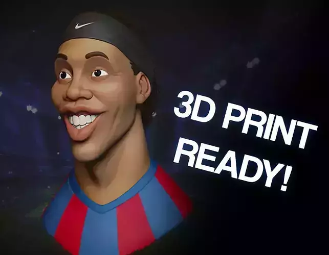Ronaldinho - Stylized Bust 3D print model 3D print model