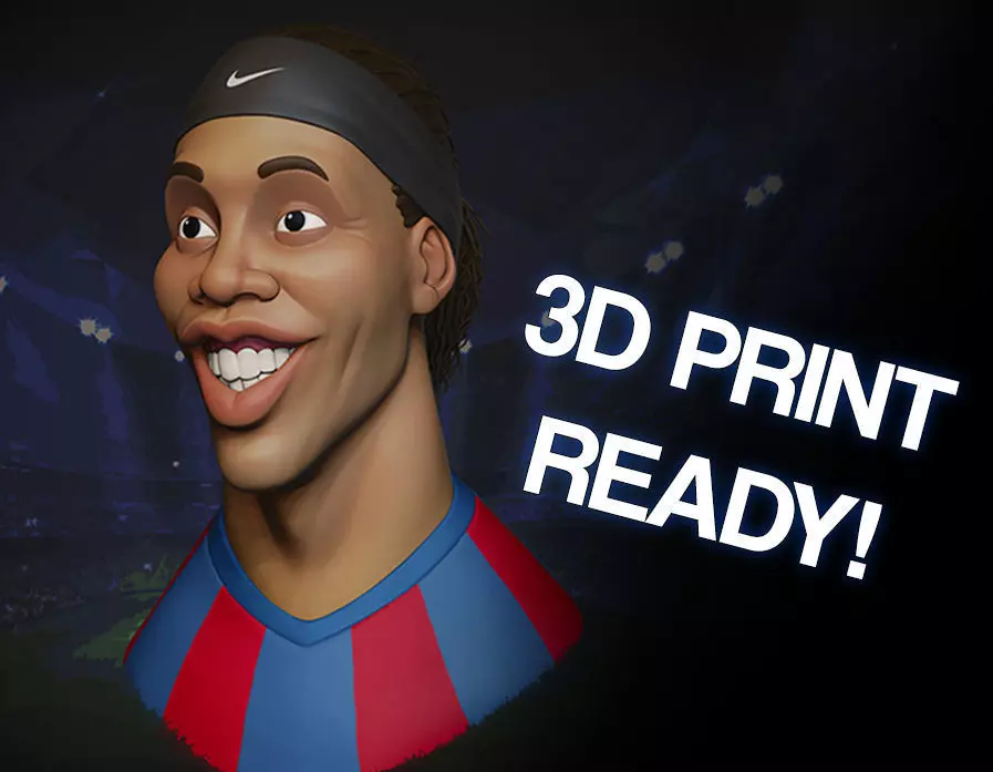 Ronaldinho - Stylized Bust 3D print model 3D print model_0