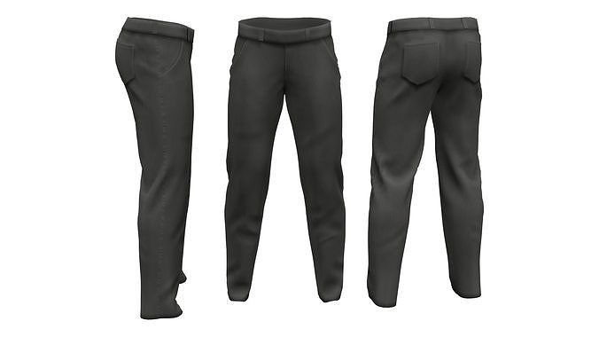 Slim Fit Pants Low-poly 3D model