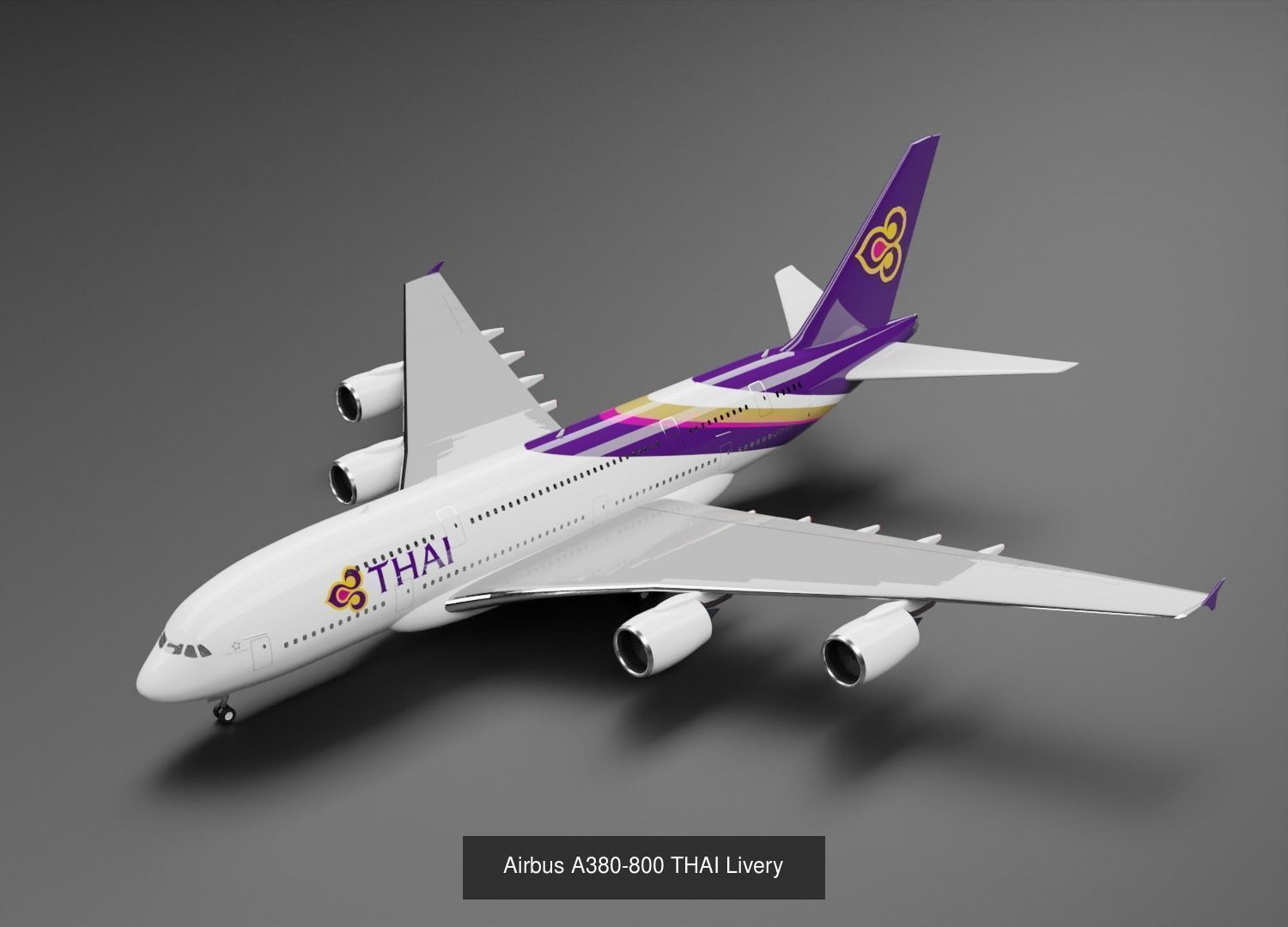 Airbus A380-800 6 Liveries Pack  3D Model Collection_10