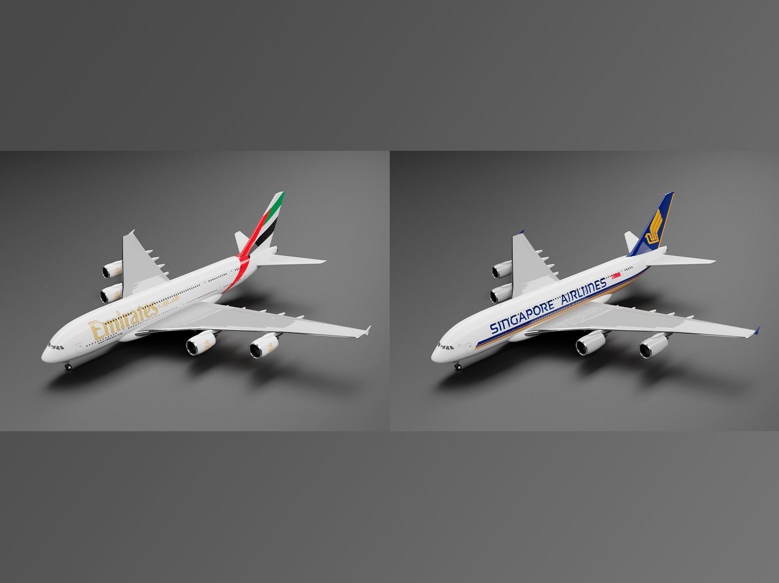 Airbus A380-800 6 Liveries Pack  3D Model Collection_4