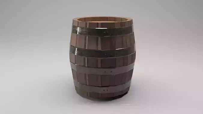 Old Barrel Low Poly PBR Free low-poly 3D model