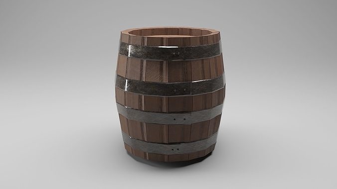Old Barrel Low Poly PBR Free low-poly 3D model