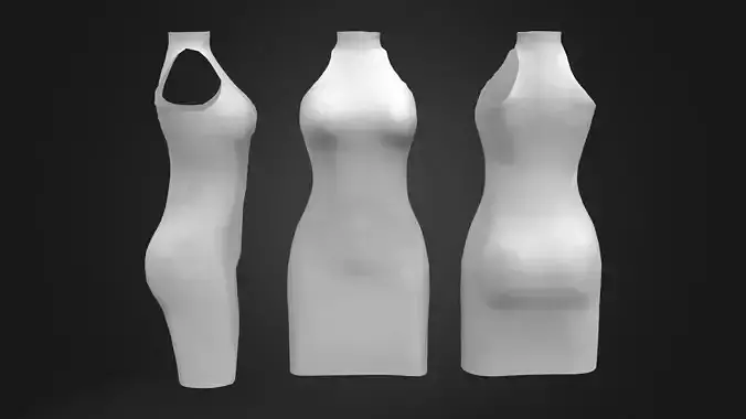 Chocker Neck Sleeveless Short Dress