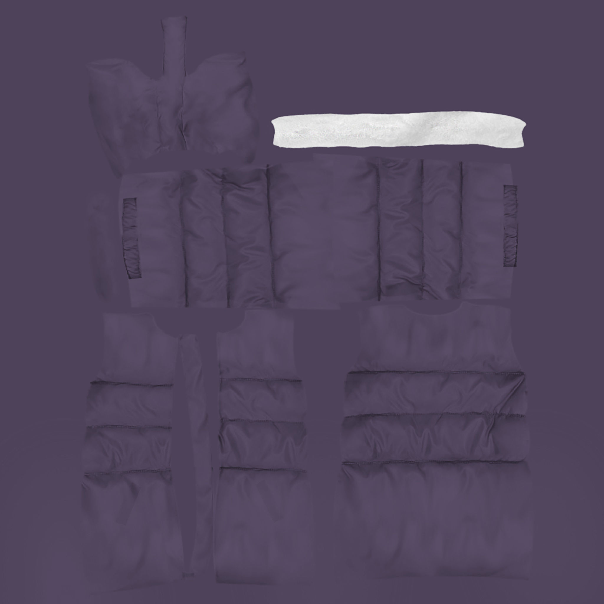 Ladies Padded Coat Low-poly 3D model_14