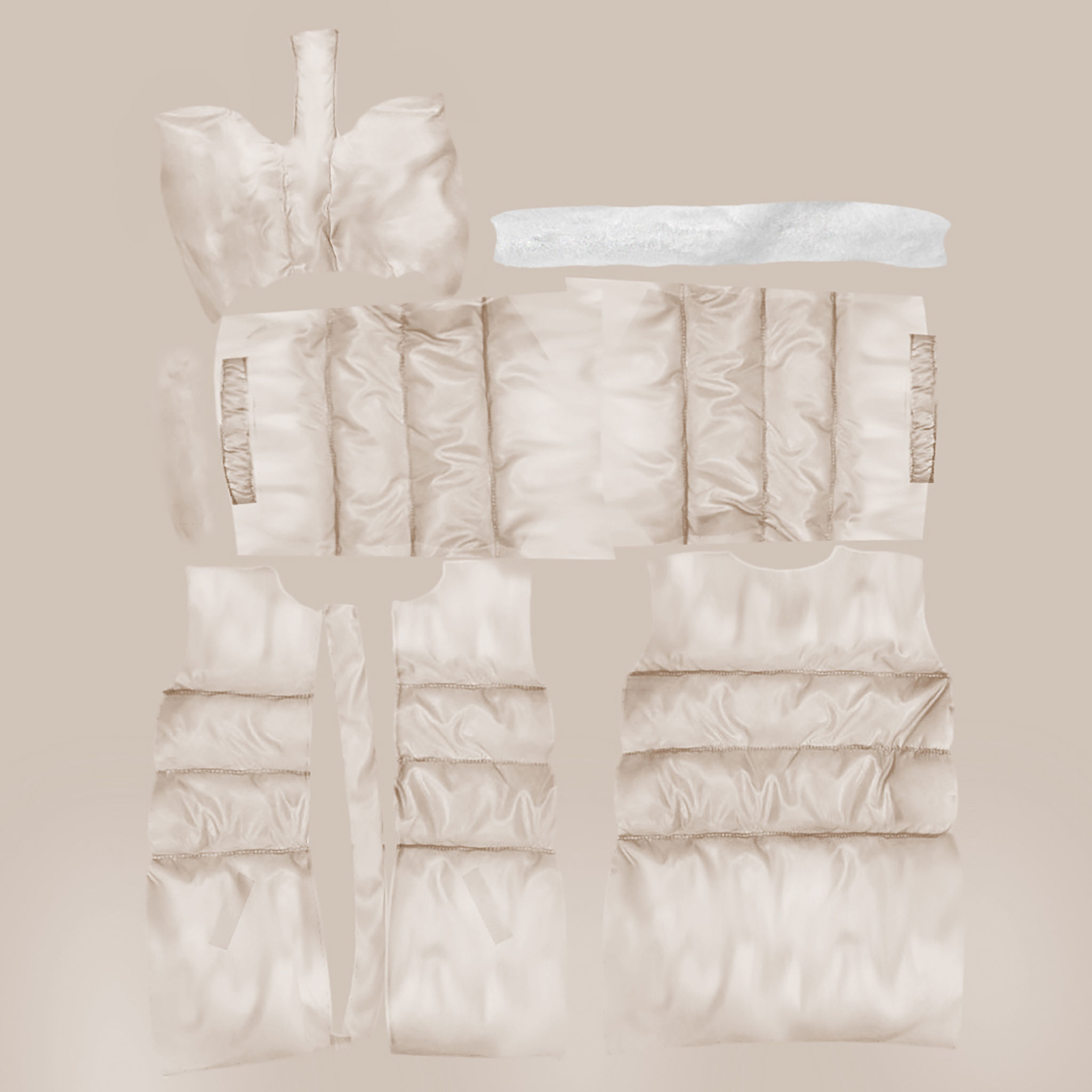 Ladies Padded Coat Low-poly 3D model_13