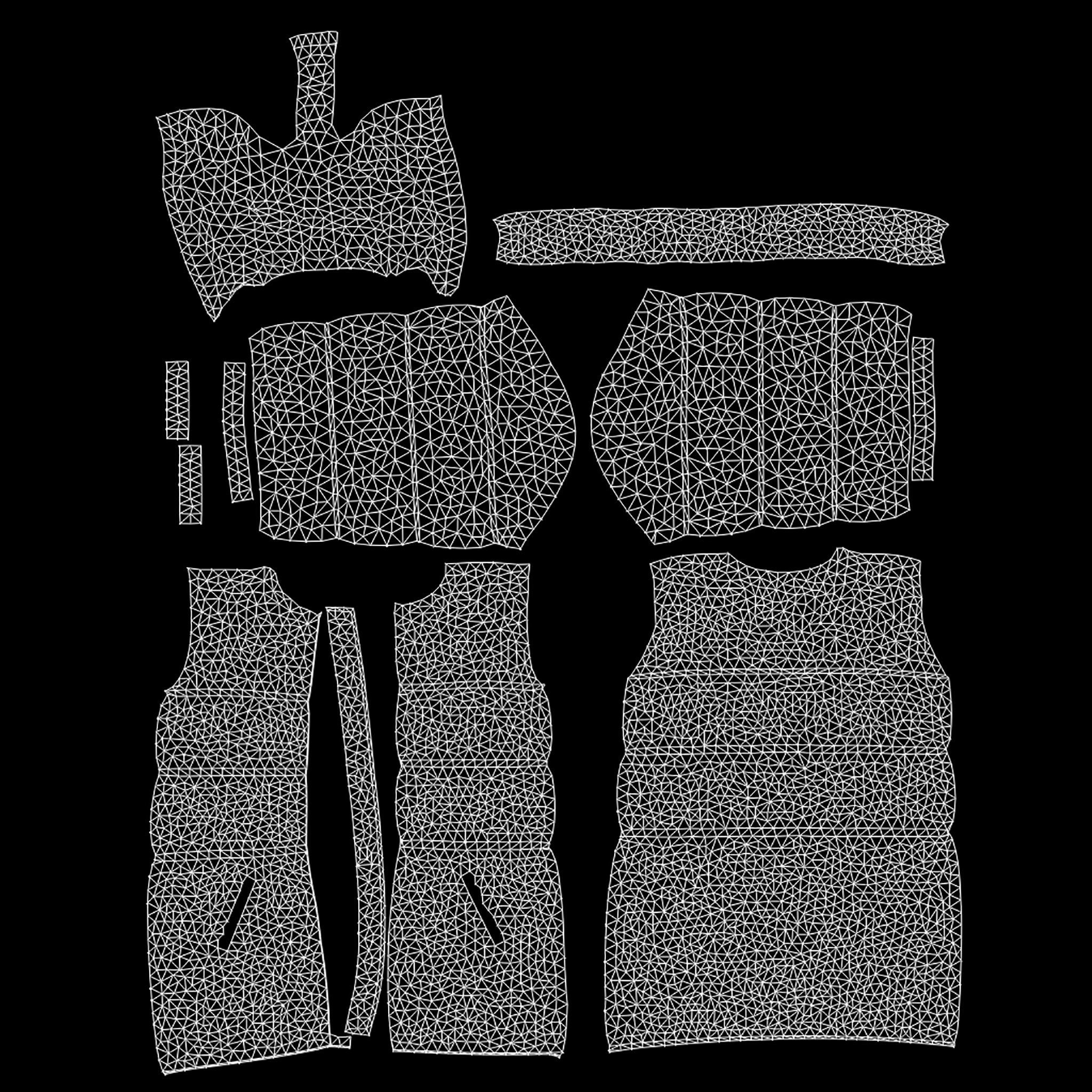 Ladies Padded Coat Low-poly 3D model_18